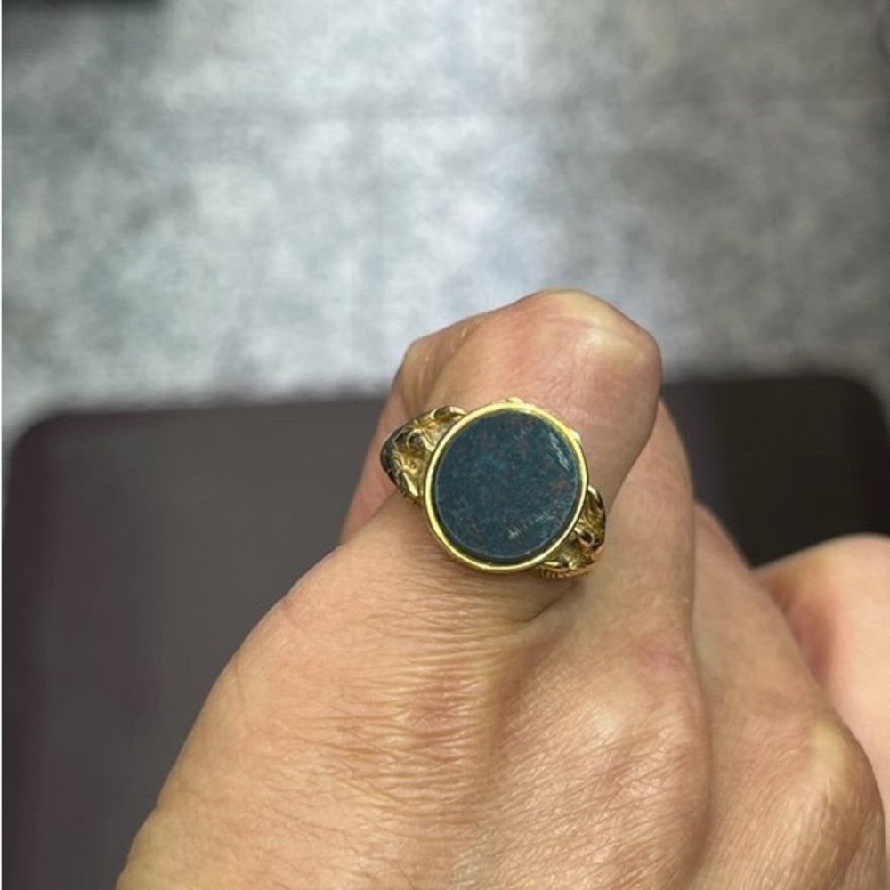 1900s Yellow Gold and Bloodstone Poison Ring